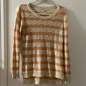 Pink and white striped sweater